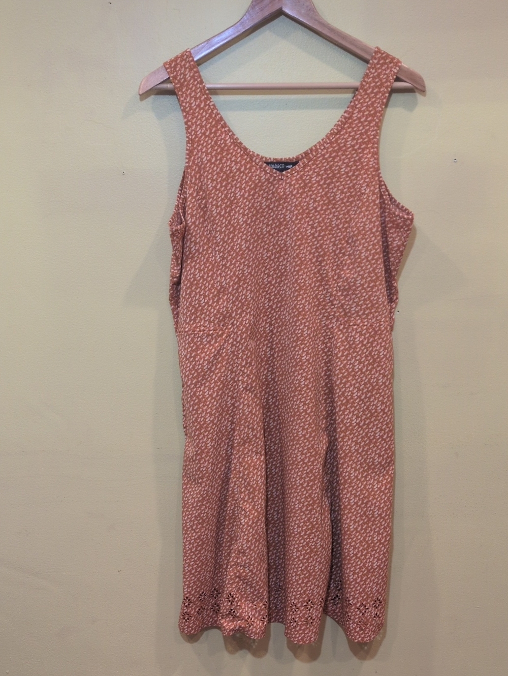 Toad&Co Rust Floral-Pattern Sleeveless Midi Dress with Crochet Trim